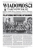 okładka wydawnictwa z artykułem o Szkole Muzycznej w Tarnowie oraz fotografia smyczkowej orkiestry dziecięcej