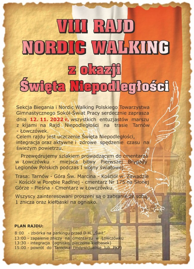Marsz Nordic Walking z okazji Święta Niepodległości