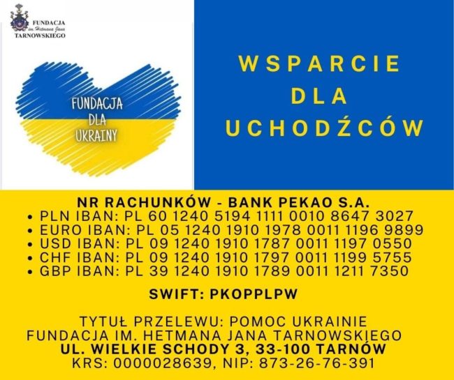 pomoc dla Ukrainy - Fundacja Hetmana Tarnowskiego