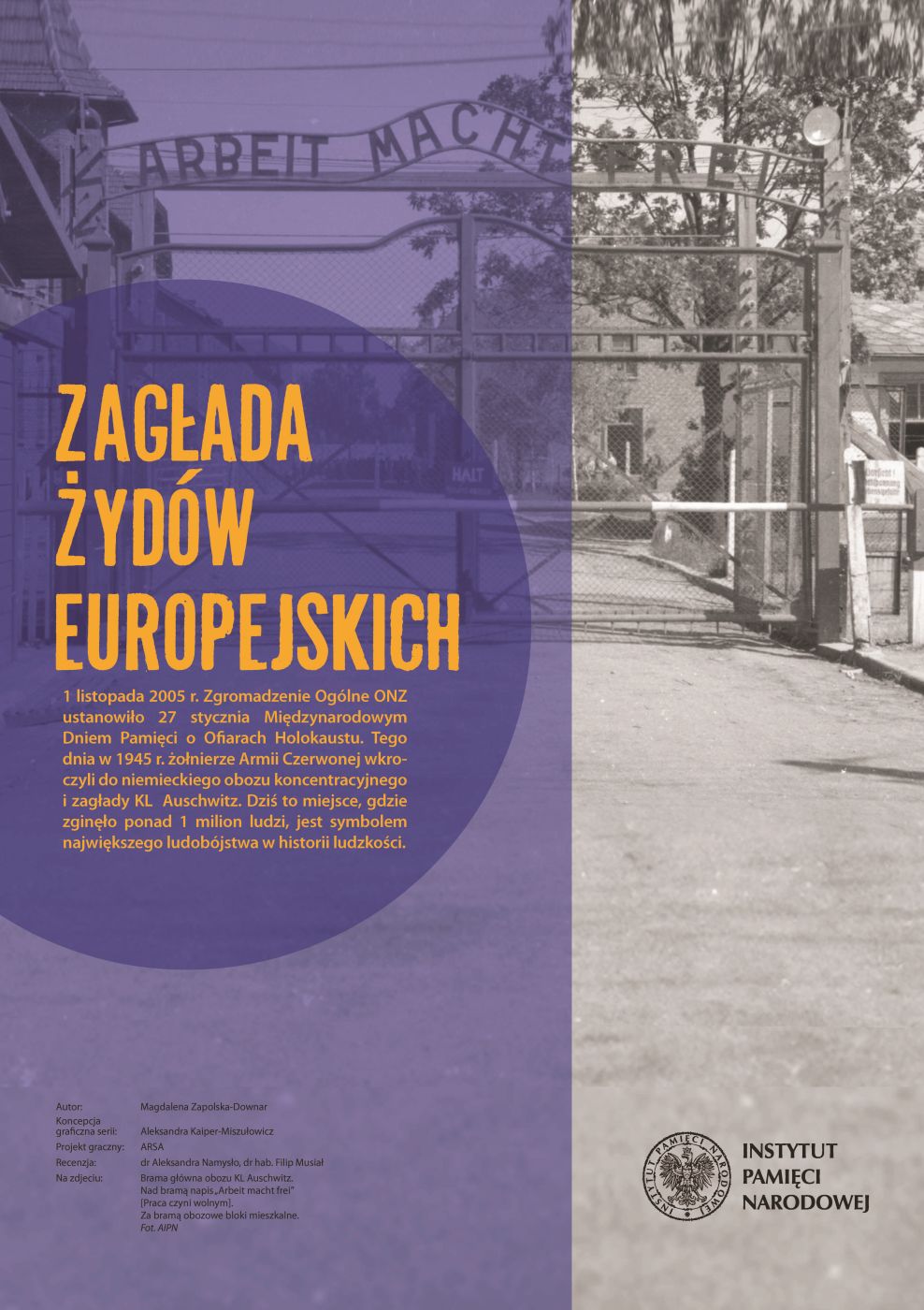 plakat wystawy o zagładzie żydów europejskich