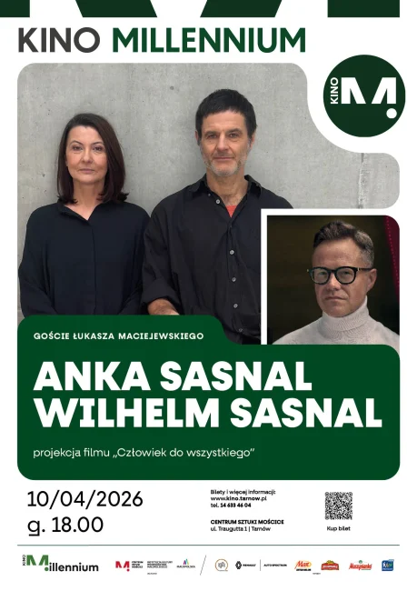 plakat informujący o projekcji filmu i spotkaniu z sasnalami w kinie millenium
