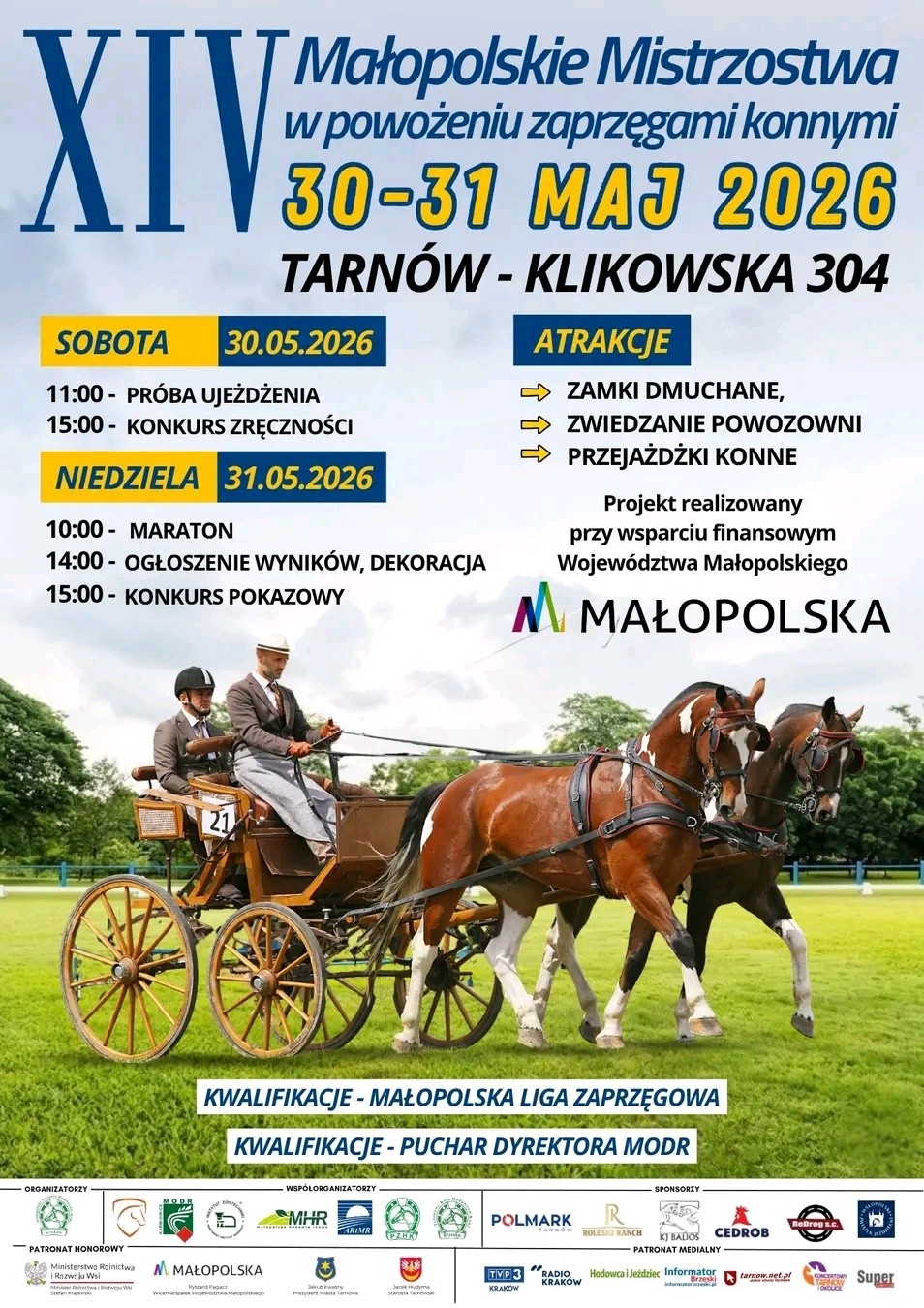 Plakat XVI Małopolskie Mistrzostwa w Powożeniu Zaprzęgami Konnymi
