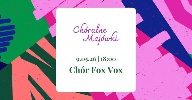plakat promujący koncert chóru fox vox w amfiteatrze w tarnowie