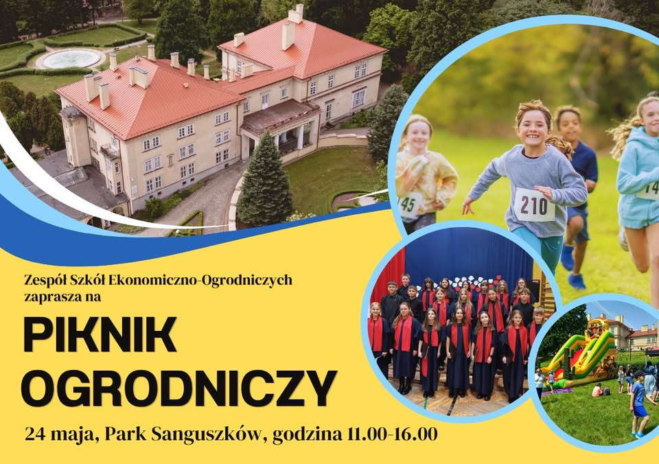 plakat promocyjny pikniku ogrodniczego w zespole szkół ekonomiczno-ogrodniczych w tarnowie