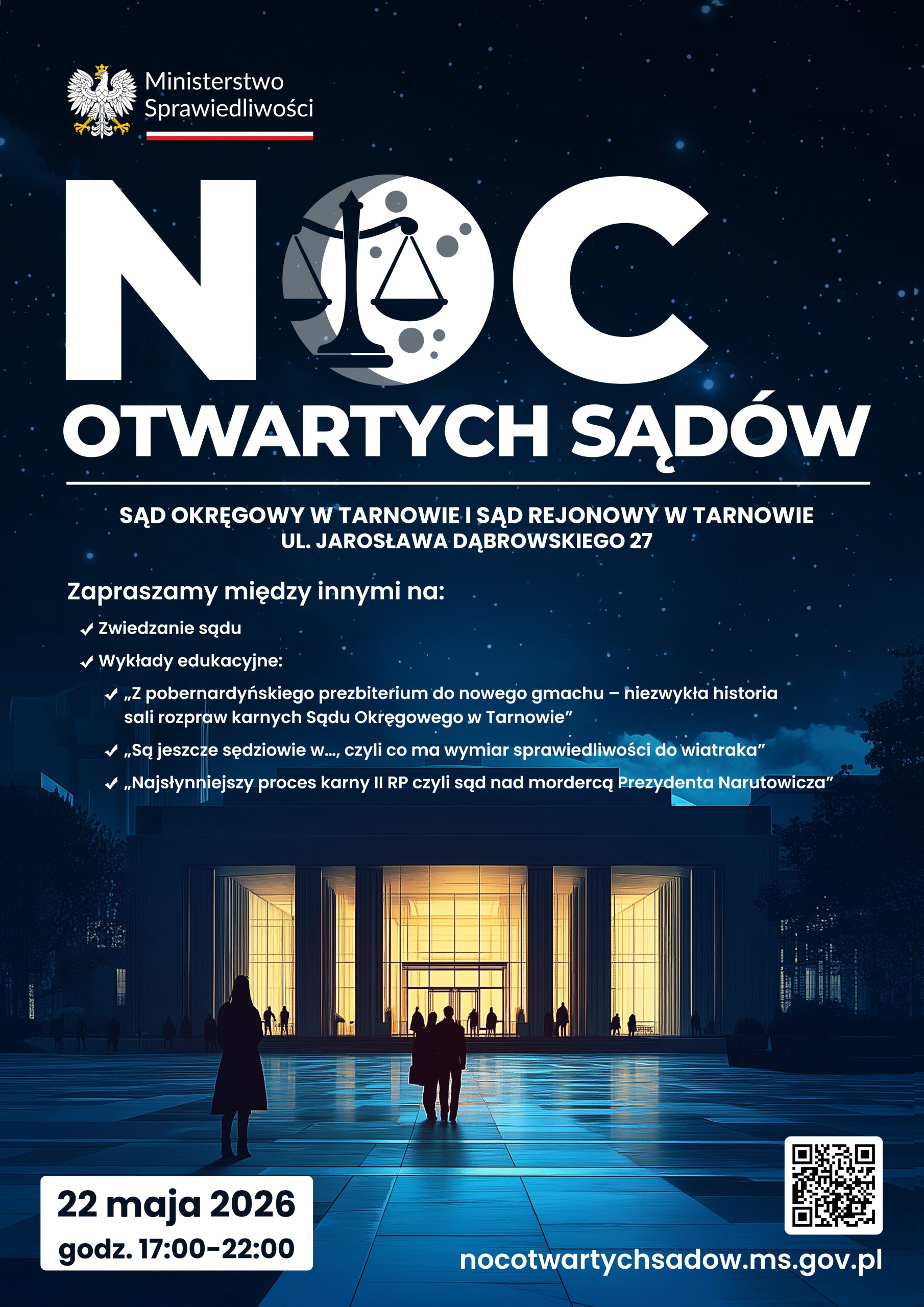 Plakat Noc Otwartych Sądów