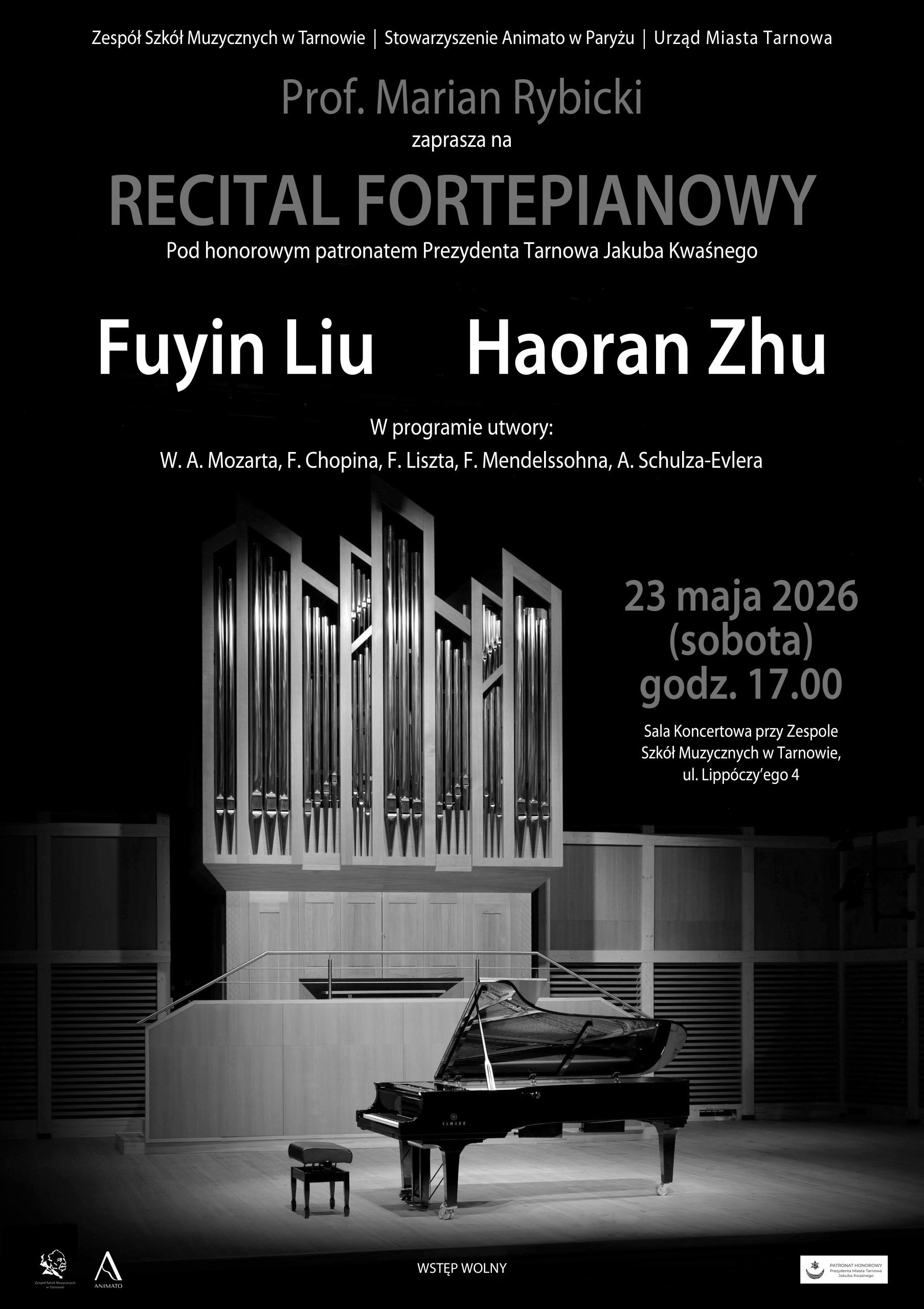 Recital fortepianowy plakat