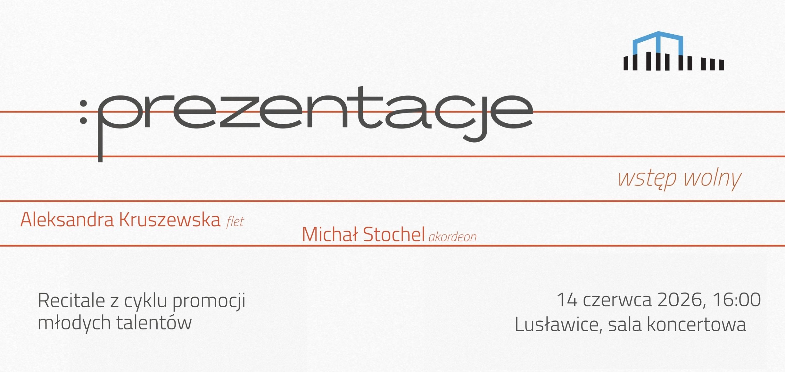 PREZENTACJE – RECITALE Z CYKLU PROMOCJI MŁODYCH TALENTÓW plakat