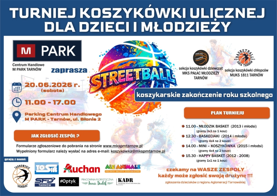 Koszykarskie zakończenie roku szkolnego plakat