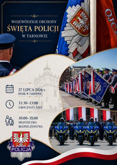 Małopolskie obchody Święta Policji 2026 plakat