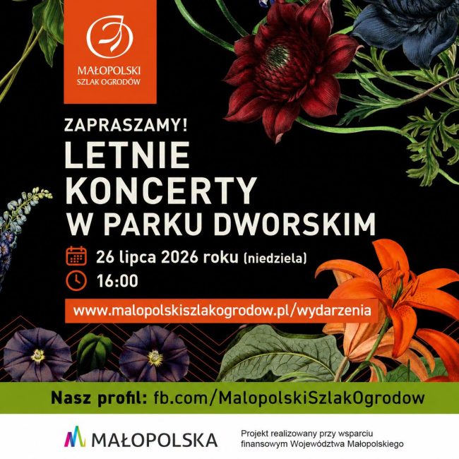 Letnie koncerty w pałacu dworskim plakat