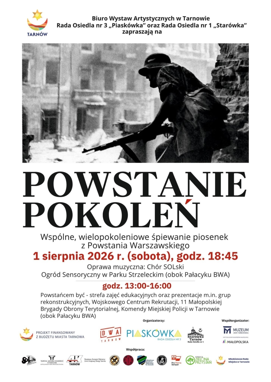 plakat promujący wydarzenie społeczne upamiętniające 82. rocznicę powstania warszawskiego