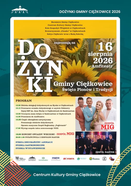 plakat z harmonogramem dożynek gminy ciężkowice