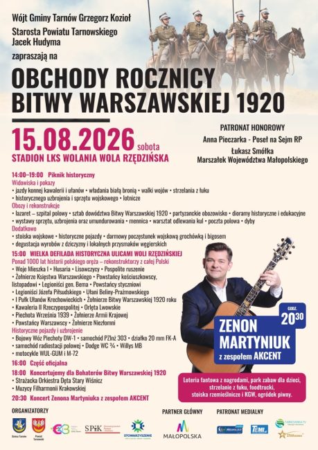 plakat z programem obchodów rocznicy bitwy warszawskiej w woli rzędzińskiej